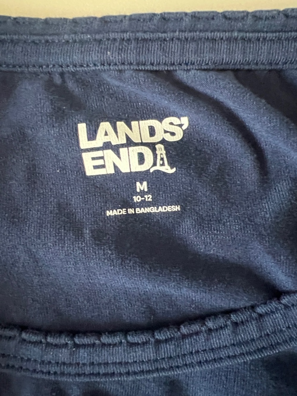 Lands End Crewneck Long Sleeve Shirt Blue Size Medium - Picture 6 of 8